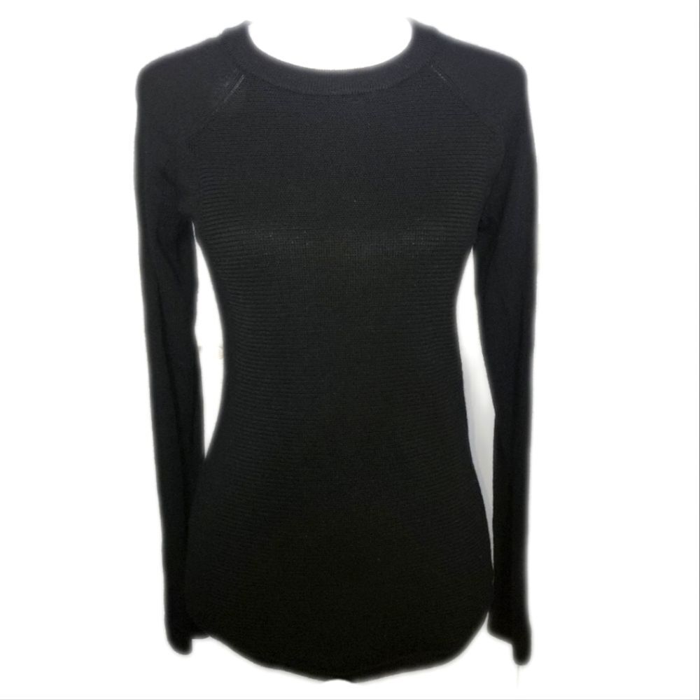 Lululemon, 100% Merino Wool, Black, Athleisure Sweater, Size XS/S